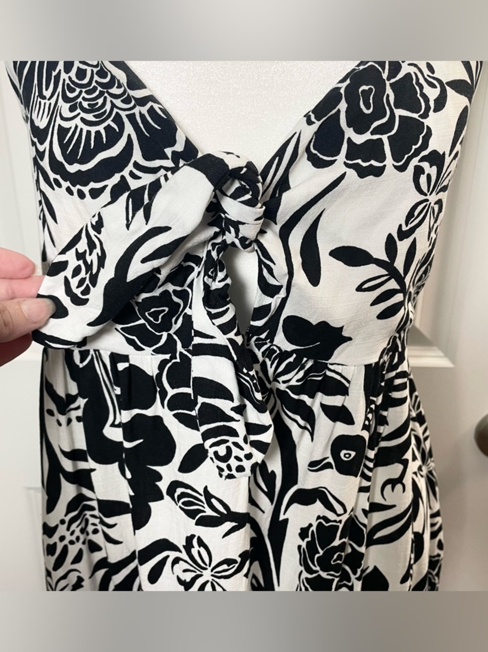 Knox Rose Boho Floral Midi Dress Black White Summer Beach Women’s L - Picture 9 of 16